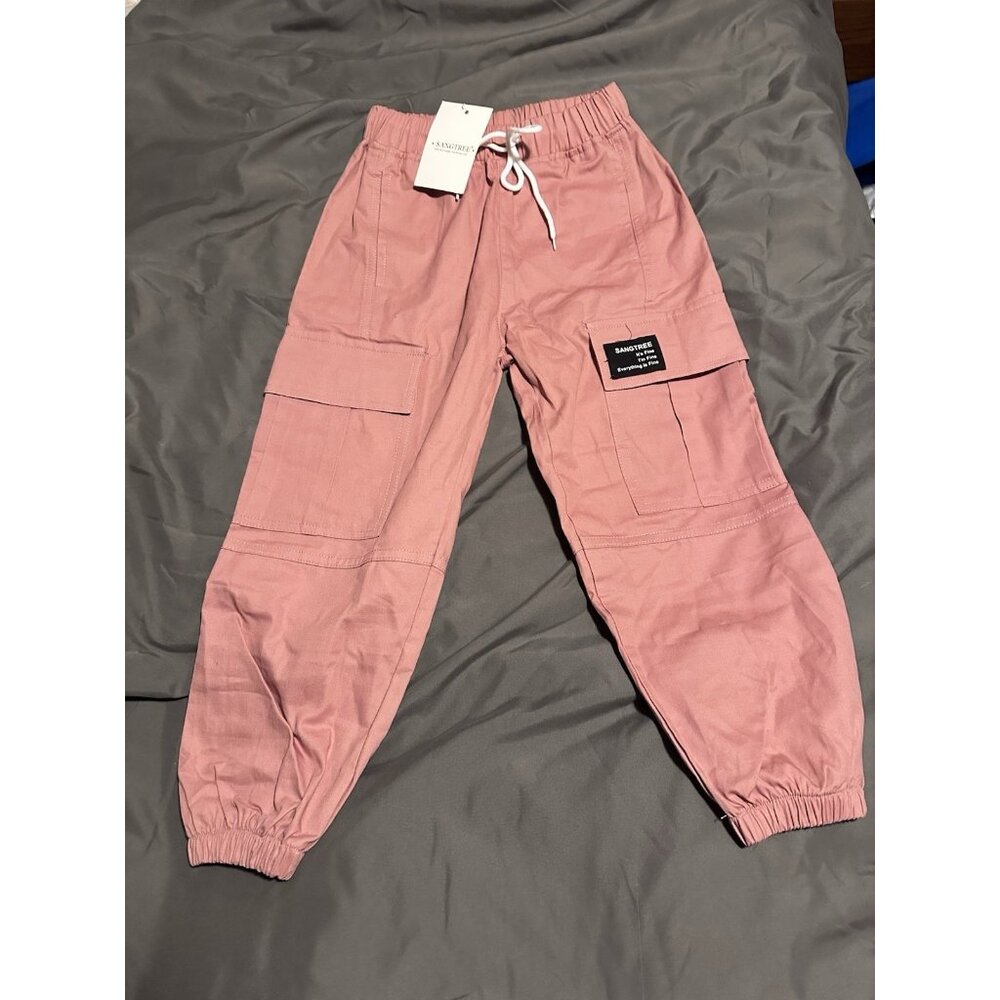 Sangtree Girls Cargo Jogger Fine Pants Rose, Size 100cm or 5 Years NWT